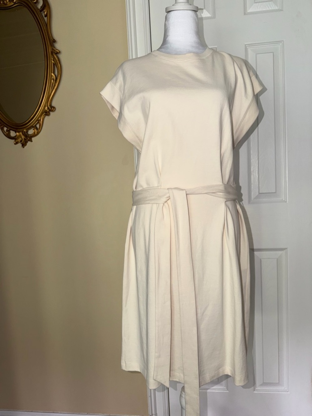Vince Women's Short Sleeve Tie
Waist Dress neutral ivory Peruvian Cotton M - Picture 3 of 10